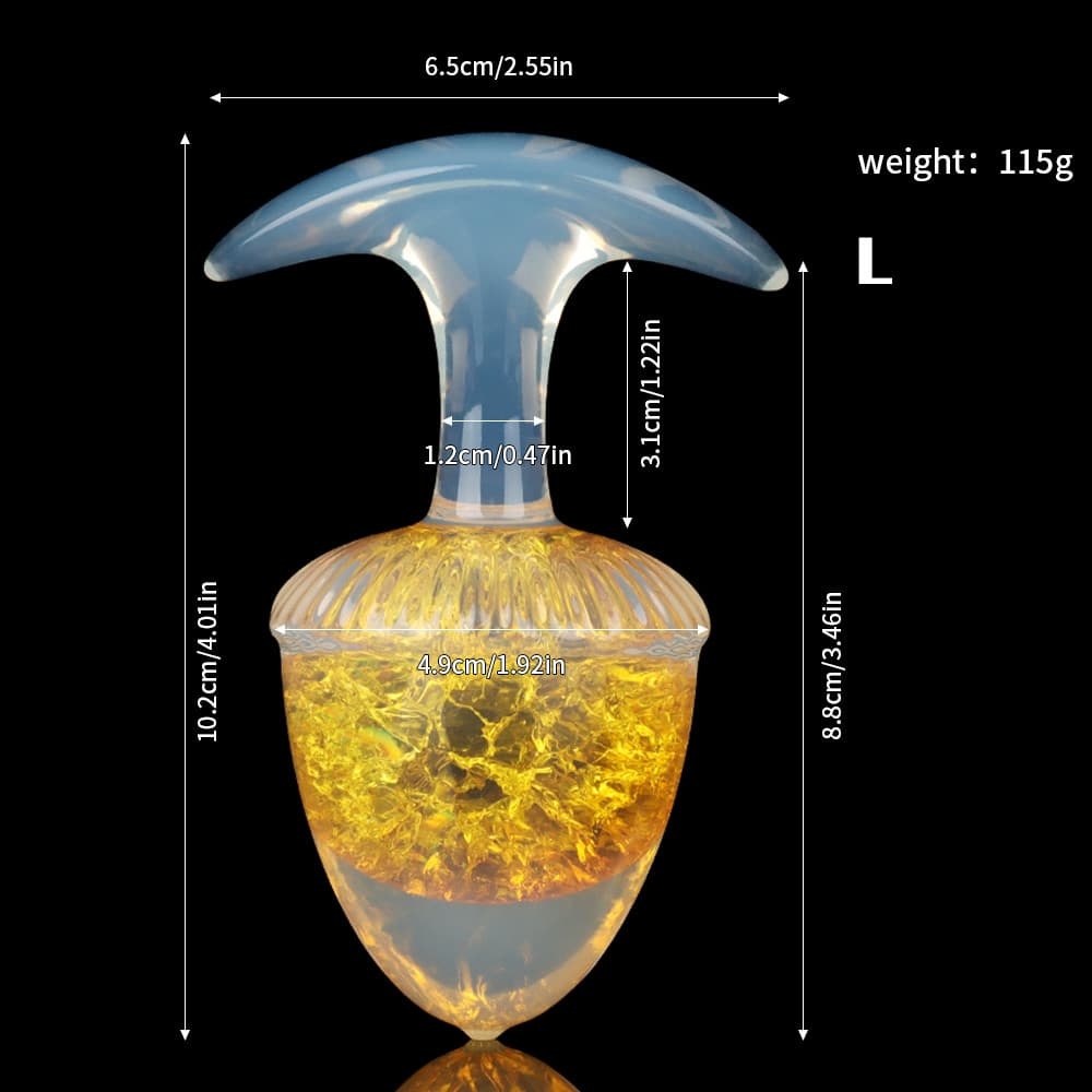 栗の形をしたクリスタルアナルプラグ 9色、3サイズ