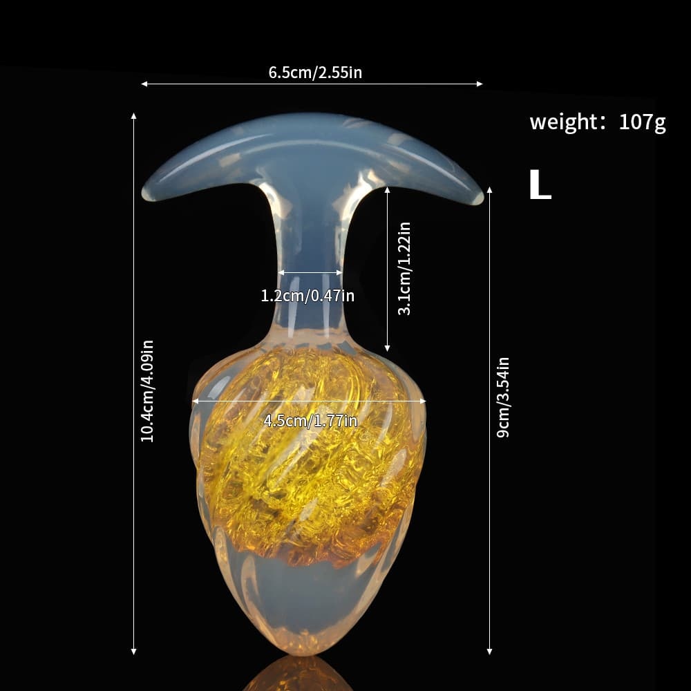 アイスクリーム形状のクリスタル製アナルプラグ9色展開、3サイズ展開