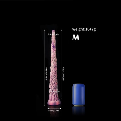 柔らかいピンク紫ツタ型ディルド