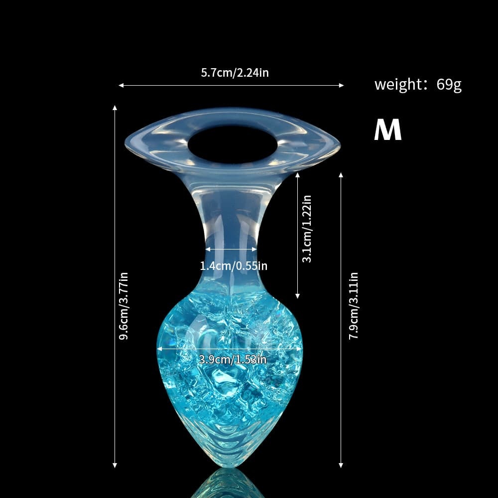 爱心クリスタルアナルプラグ 9色展開、3サイズ展開