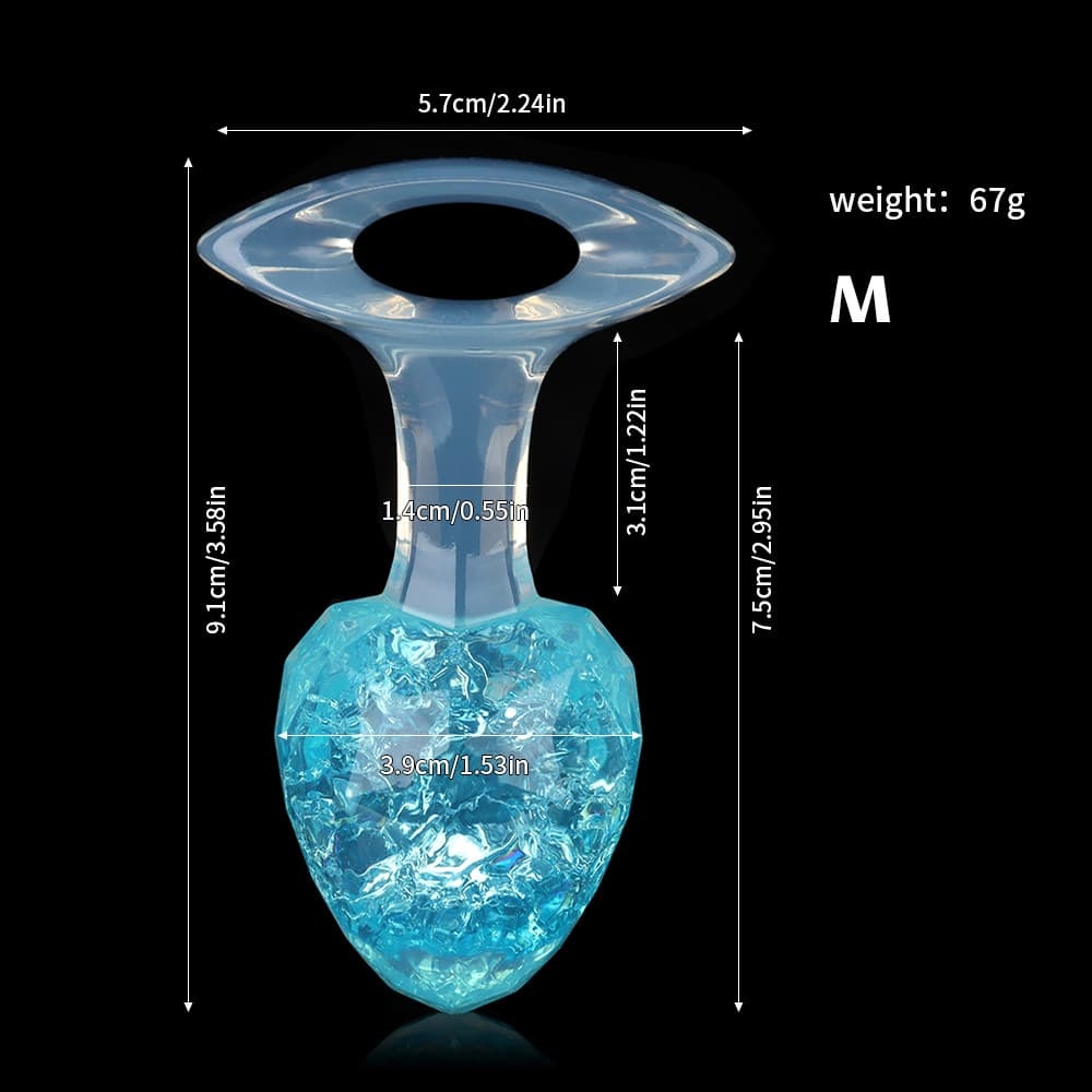 ダイヤモンド型クリスタルアナルプラグ 9色、3サイズ