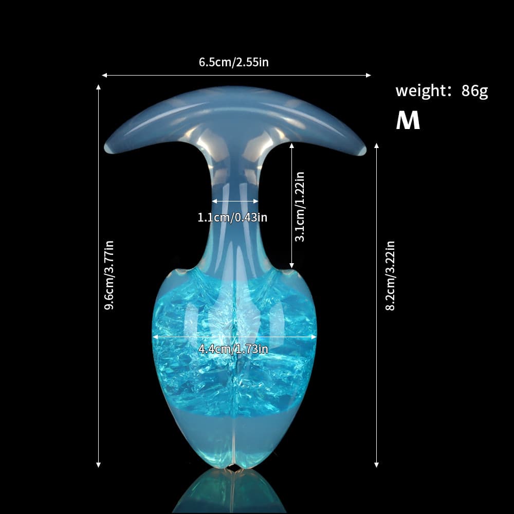 もやし型クリスタルアナルプラグ 9色、3サイズ