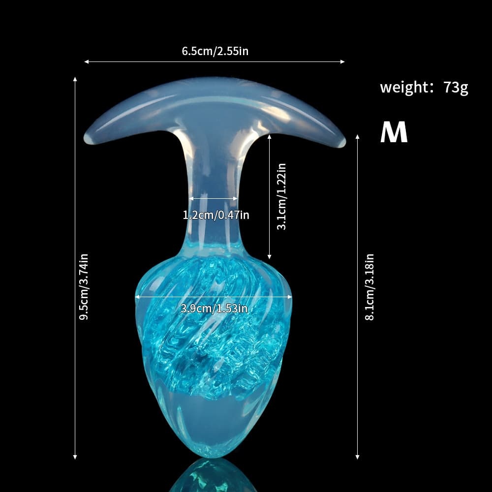 アイスクリーム形状のクリスタル製アナルプラグ9色展開、3サイズ展開
