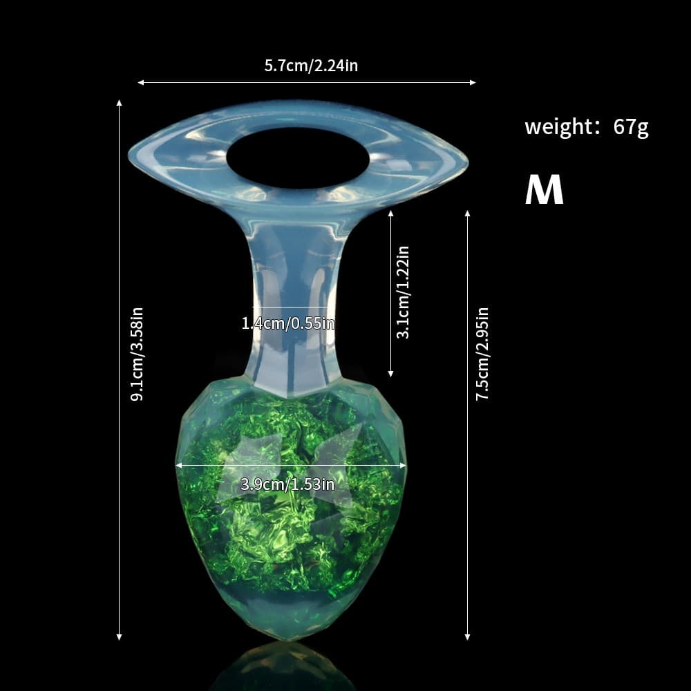 ダイヤモンド型クリスタルアナルプラグ 9色、3サイズ