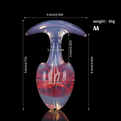 もやし型クリスタルアナルプラグ 9色、3サイズ