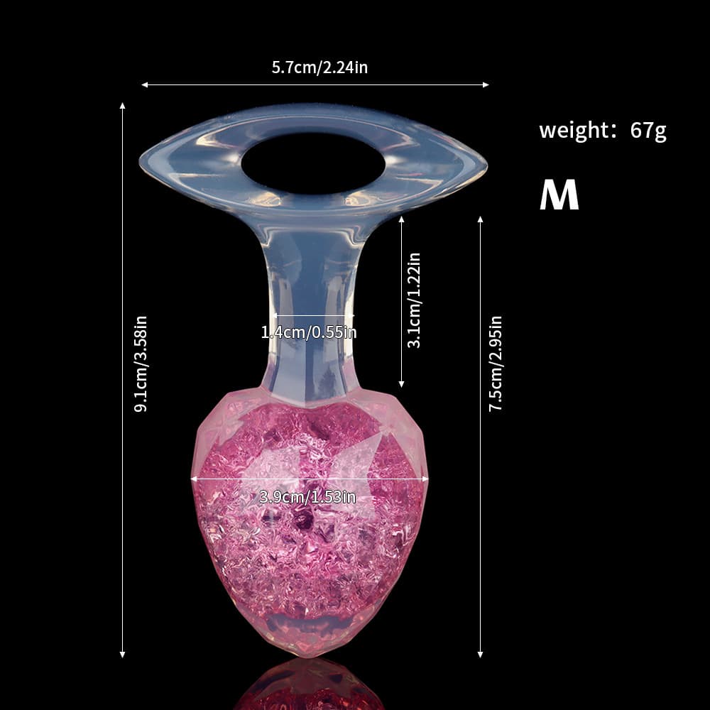 ダイヤモンド型クリスタルアナルプラグ 9色、3サイズ