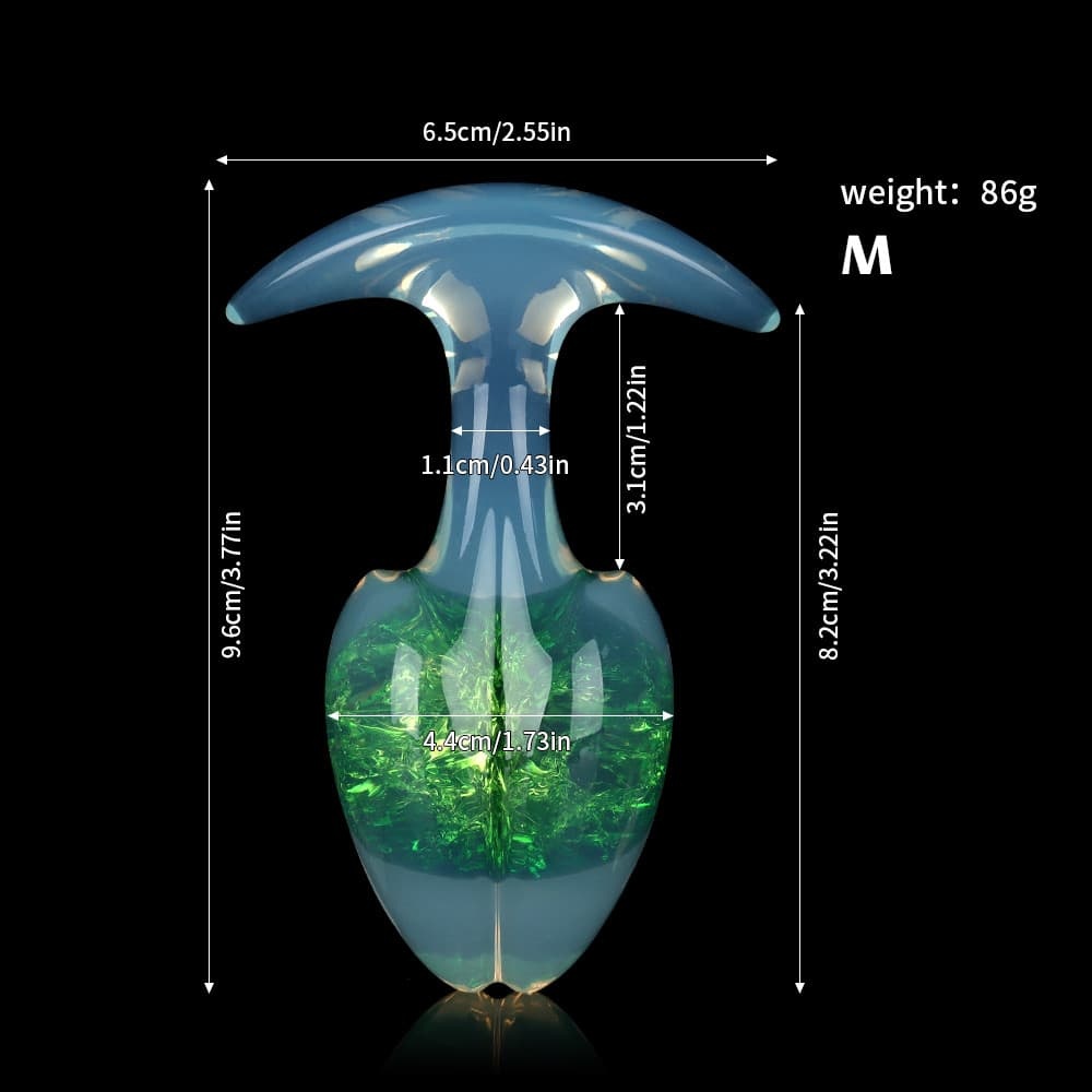 もやし型クリスタルアナルプラグ 9色、3サイズ