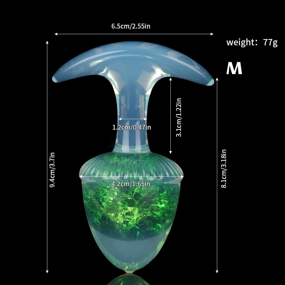 栗の形をしたクリスタルアナルプラグ 9色、3サイズ
