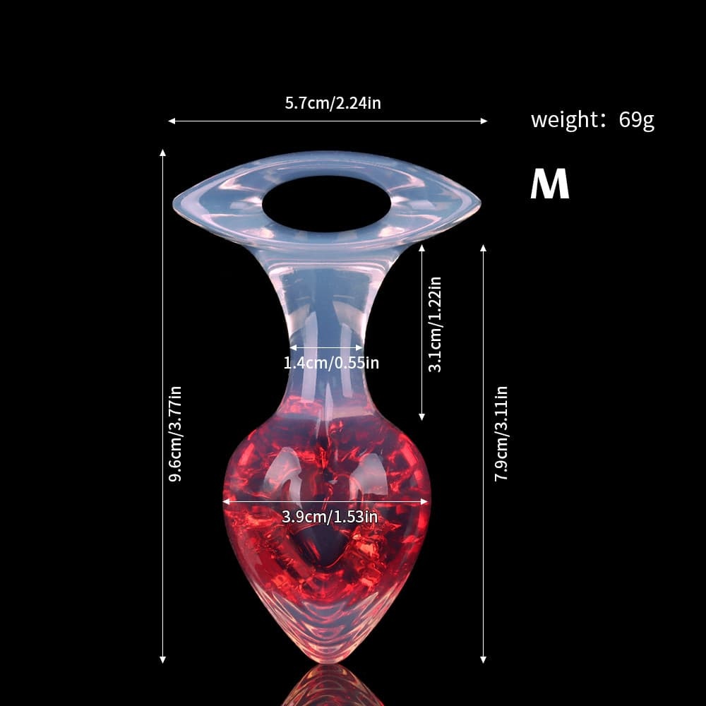 爱心クリスタルアナルプラグ 9色展開、3サイズ展開