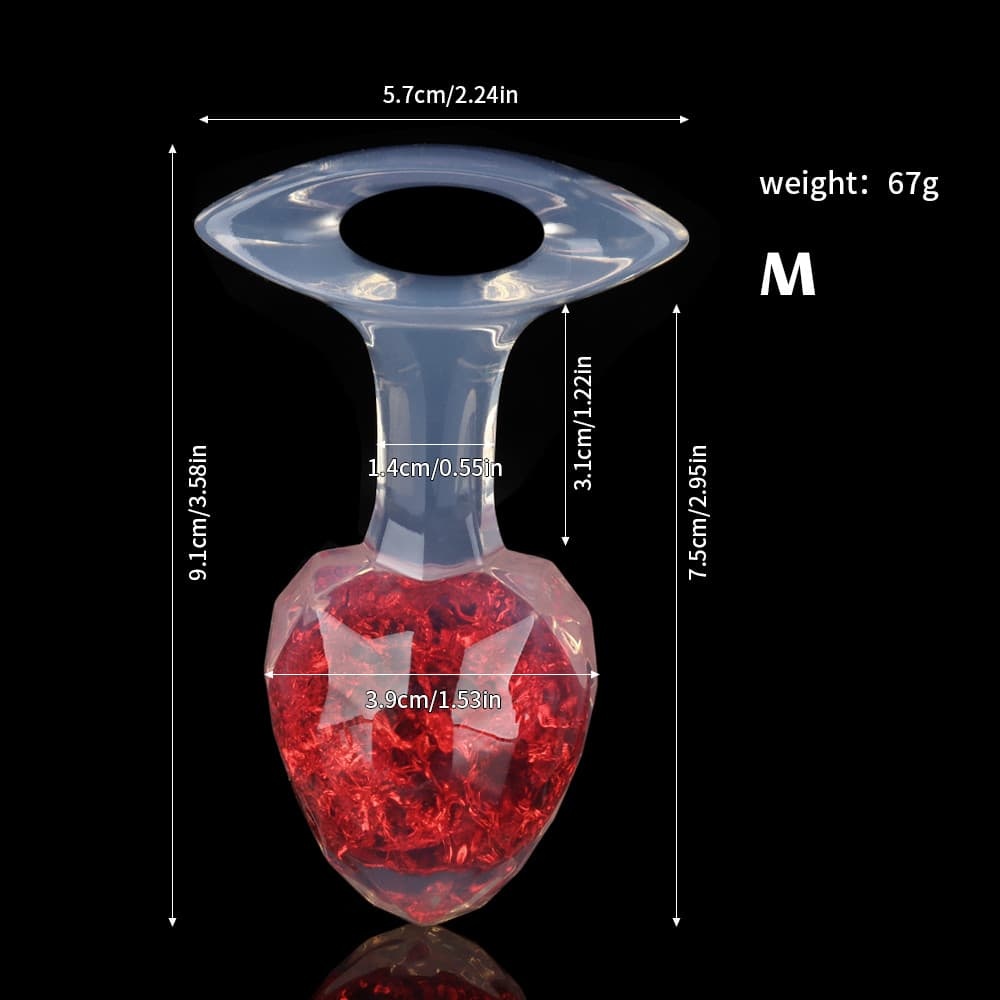 ダイヤモンド型クリスタルアナルプラグ 9色、3サイズ