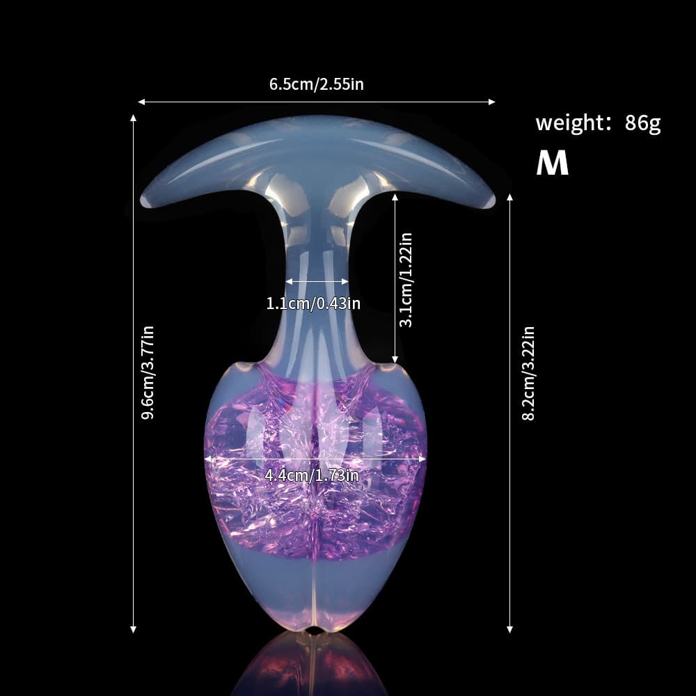 もやし型クリスタルアナルプラグ 9色、3サイズ
