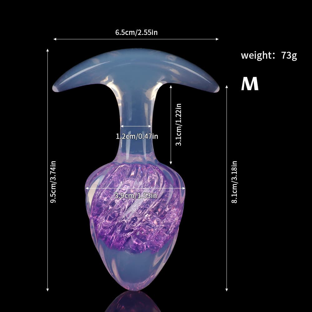 アイスクリーム形状のクリスタル製アナルプラグ9色展開、3サイズ展開