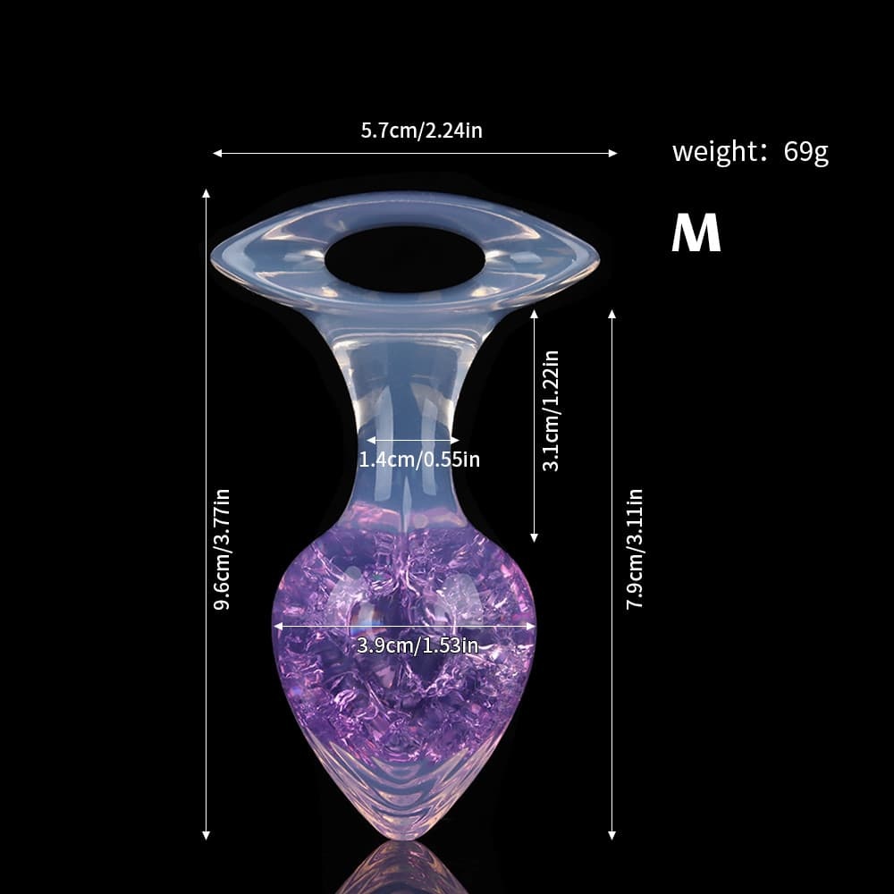 爱心クリスタルアナルプラグ 9色展開、3サイズ展開
