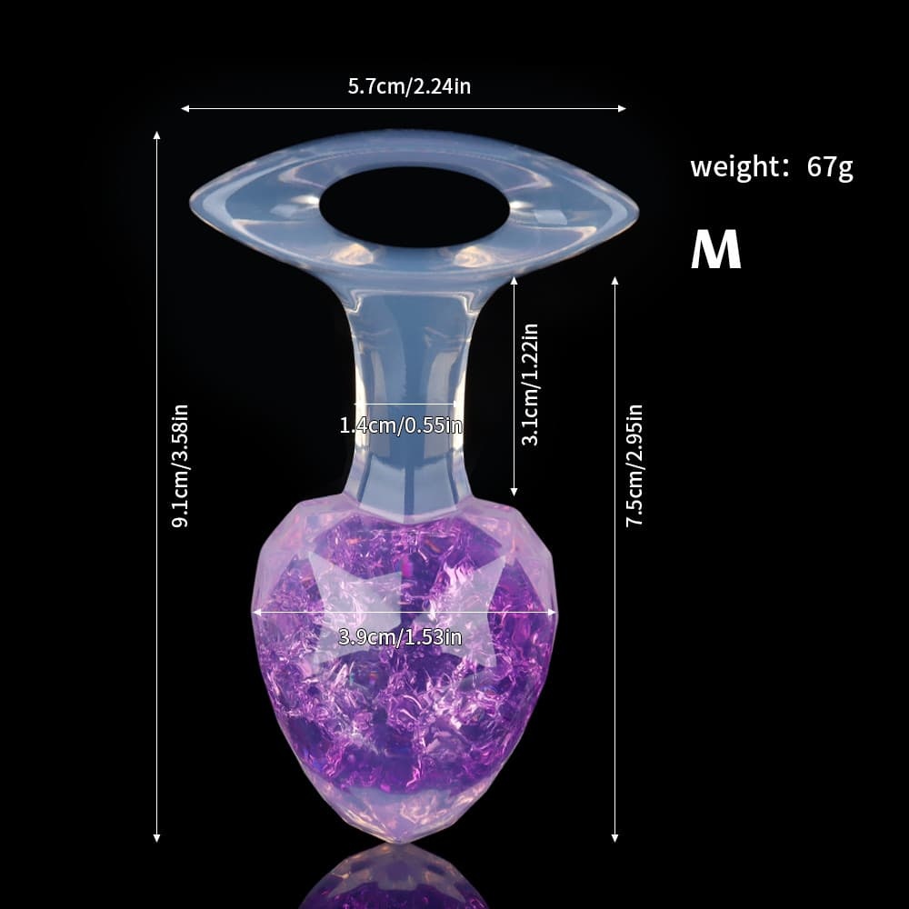 ダイヤモンド型クリスタルアナルプラグ 9色、3サイズ
