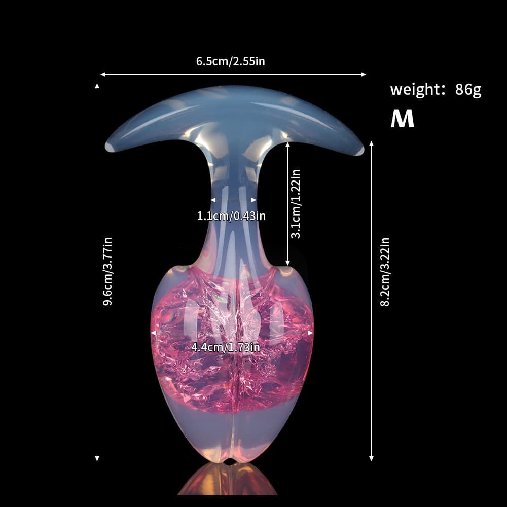 もやし型クリスタルアナルプラグ 9色、3サイズ