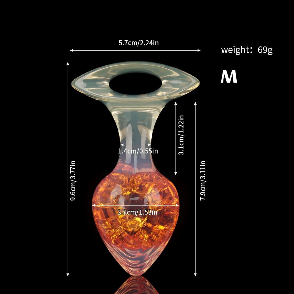 爱心クリスタルアナルプラグ 9色展開、3サイズ展開