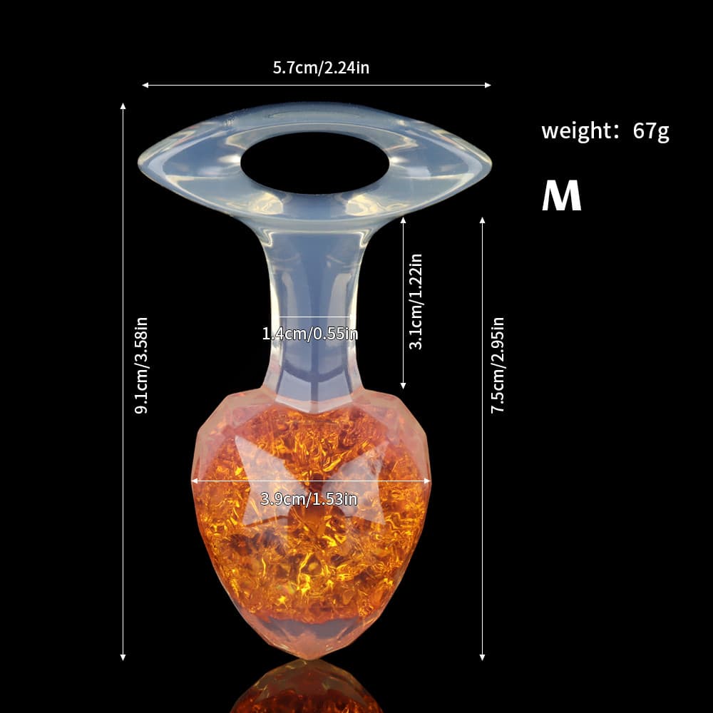 ダイヤモンド型クリスタルアナルプラグ 9色、3サイズ