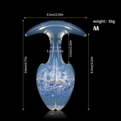 もやし型クリスタルアナルプラグ 9色、3サイズ