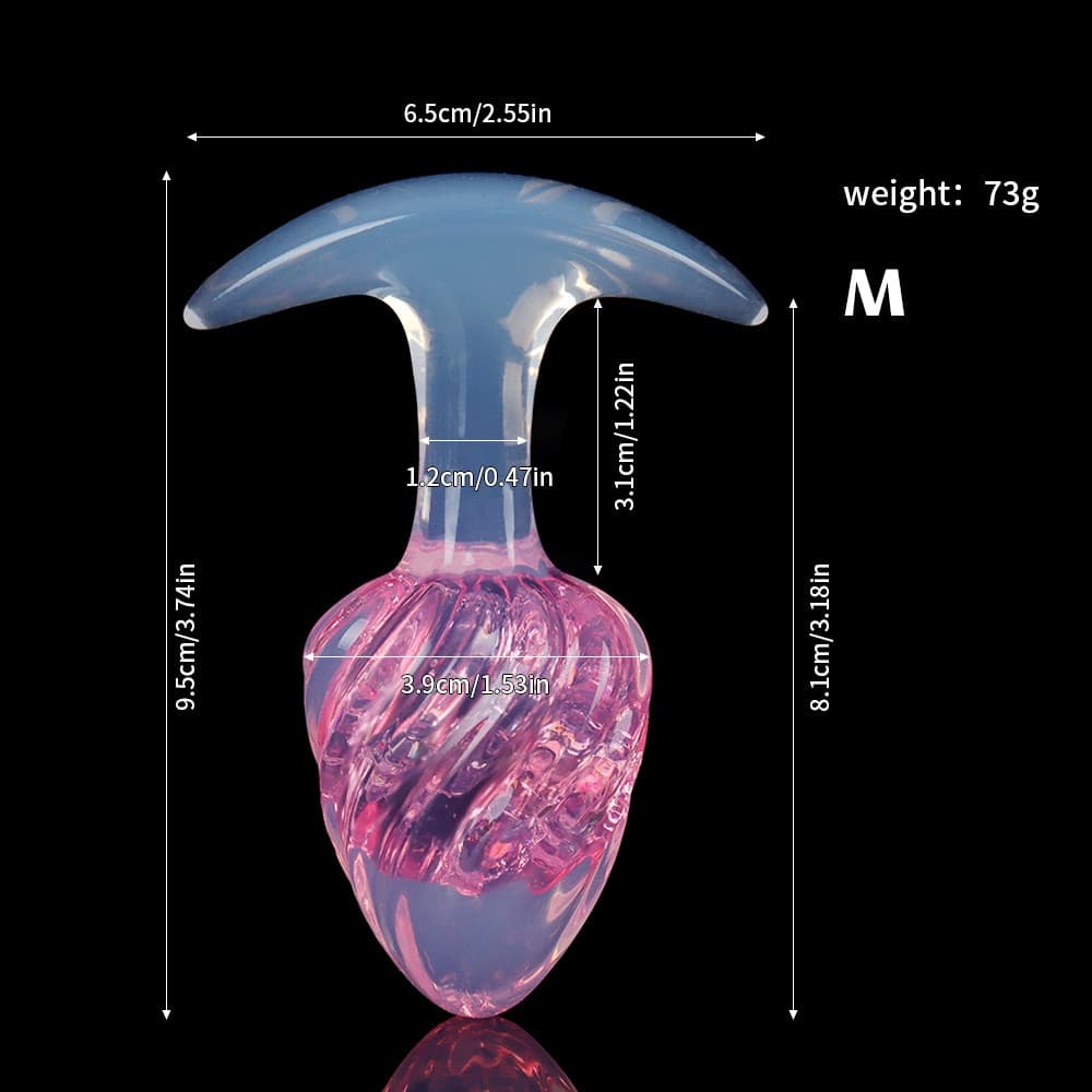 アイスクリーム形状のクリスタル製アナルプラグ9色展開、3サイズ展開
