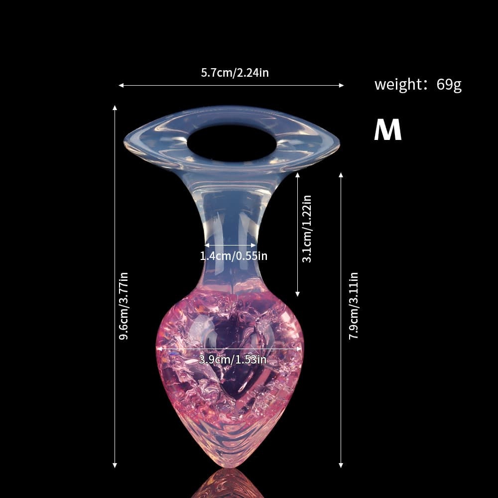 爱心クリスタルアナルプラグ 9色展開、3サイズ展開