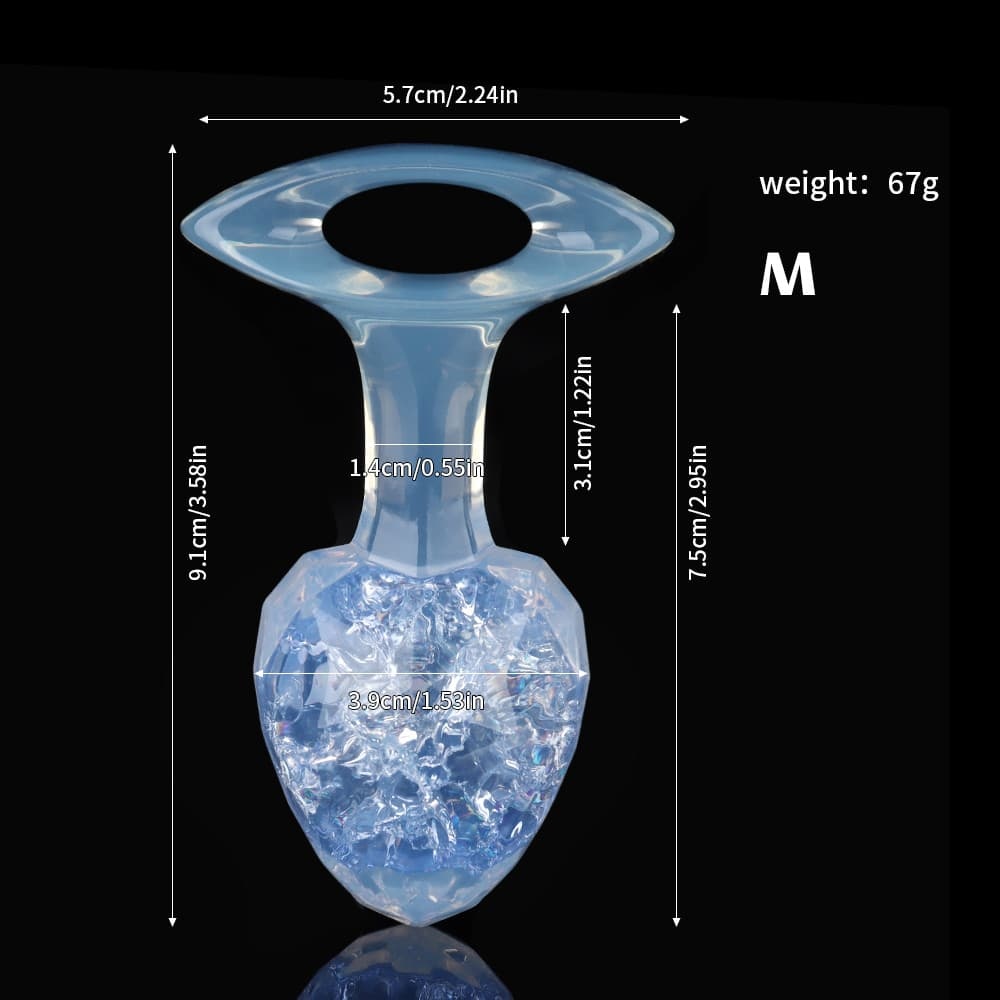 ダイヤモンド型クリスタルアナルプラグ 9色、3サイズ