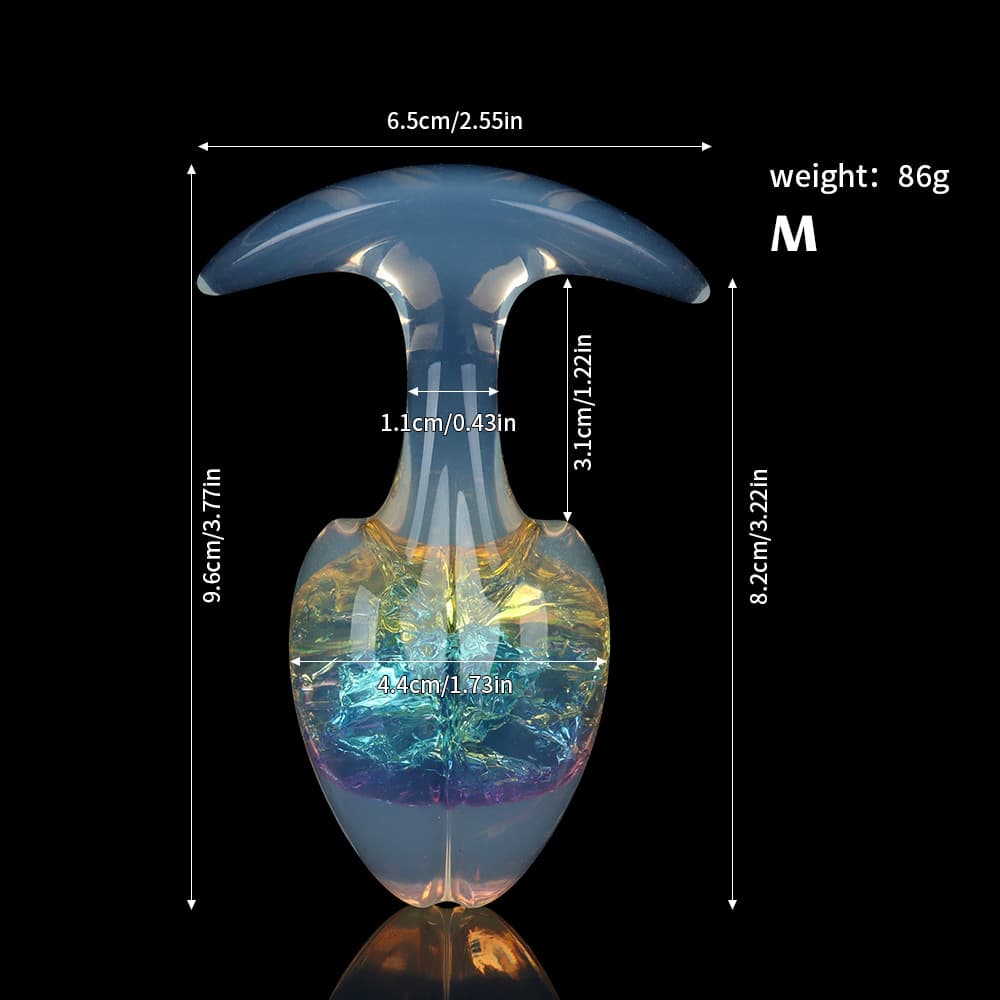 もやし型クリスタルアナルプラグ 9色、3サイズ