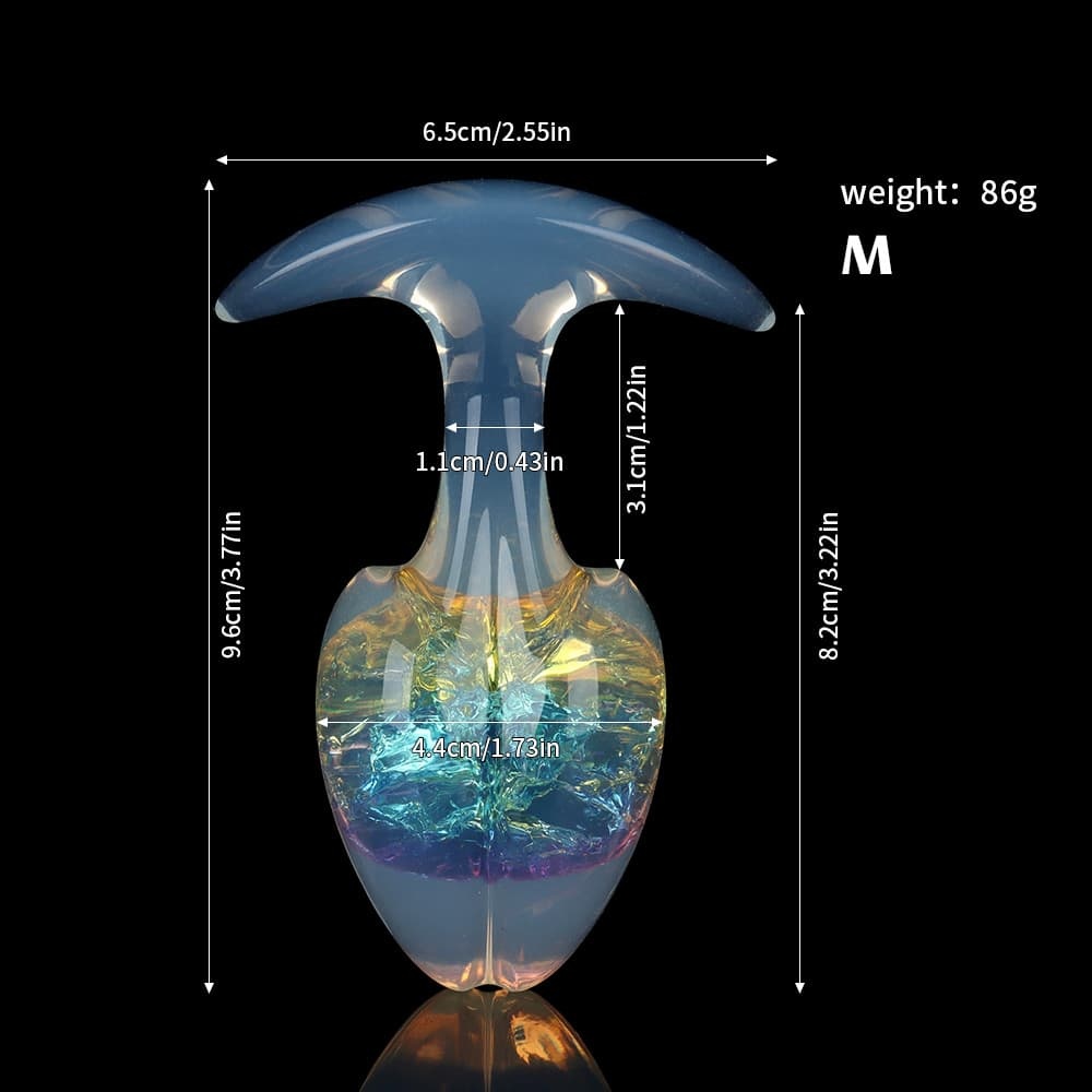 もやし型クリスタルアナルプラグ 9色、3サイズ