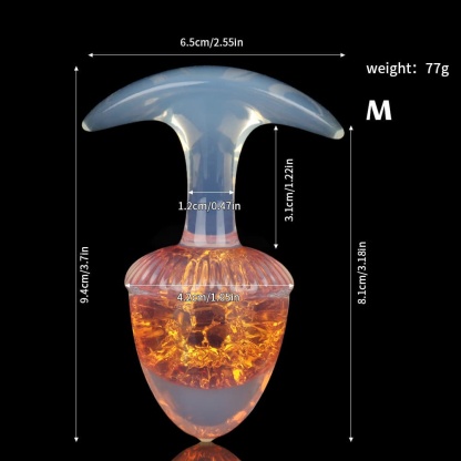 栗の形をしたクリスタルアナルプラグ 9色、3サイズ
