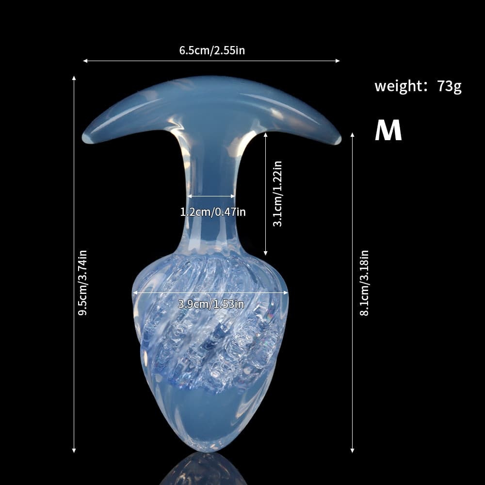 アイスクリーム形状のクリスタル製アナルプラグ9色展開、3サイズ展開