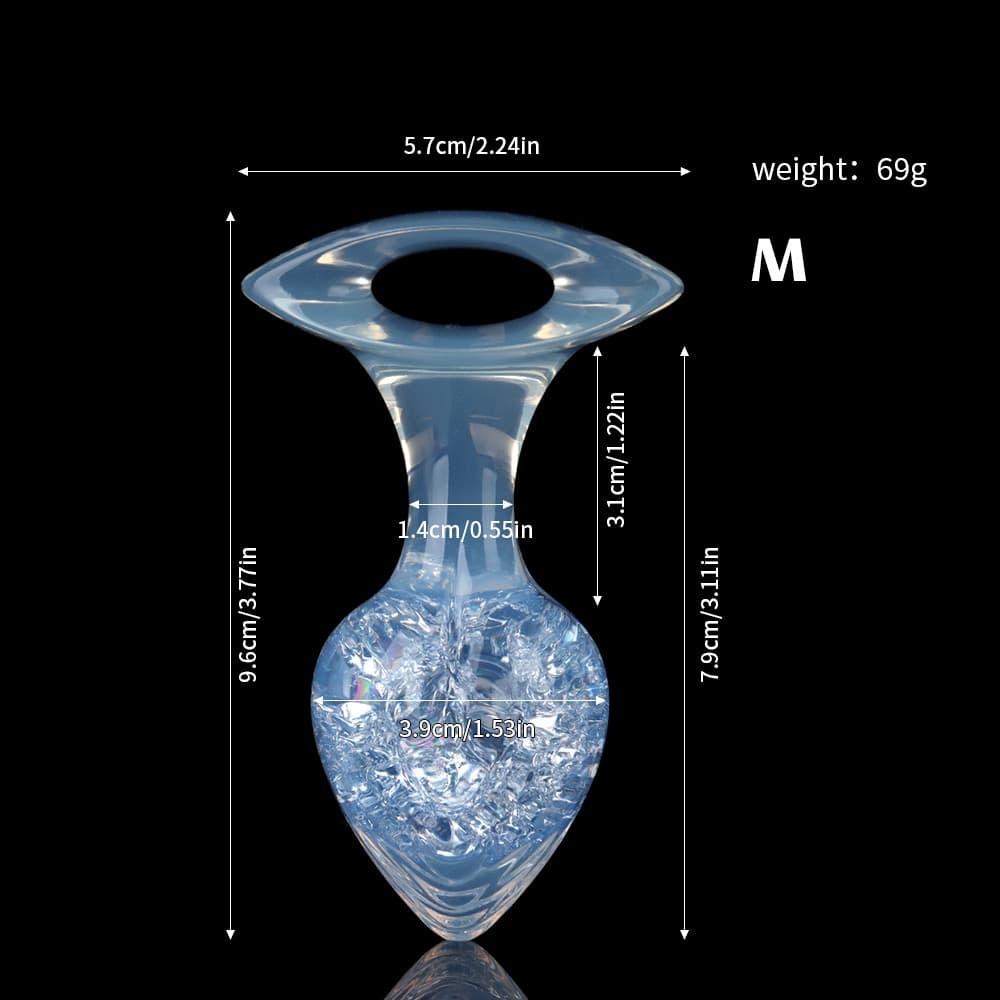 爱心クリスタルアナルプラグ 9色展開、3サイズ展開