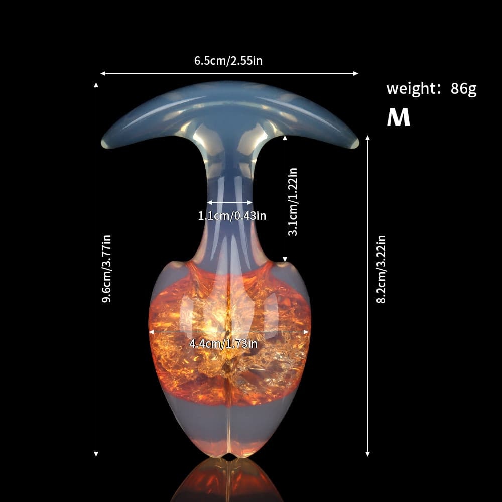 もやし型クリスタルアナルプラグ 9色、3サイズ