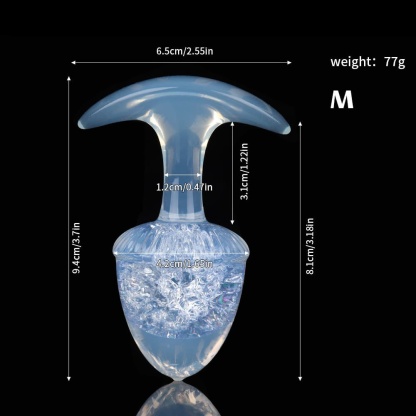 栗の形をしたクリスタルアナルプラグ 9色、3サイズ