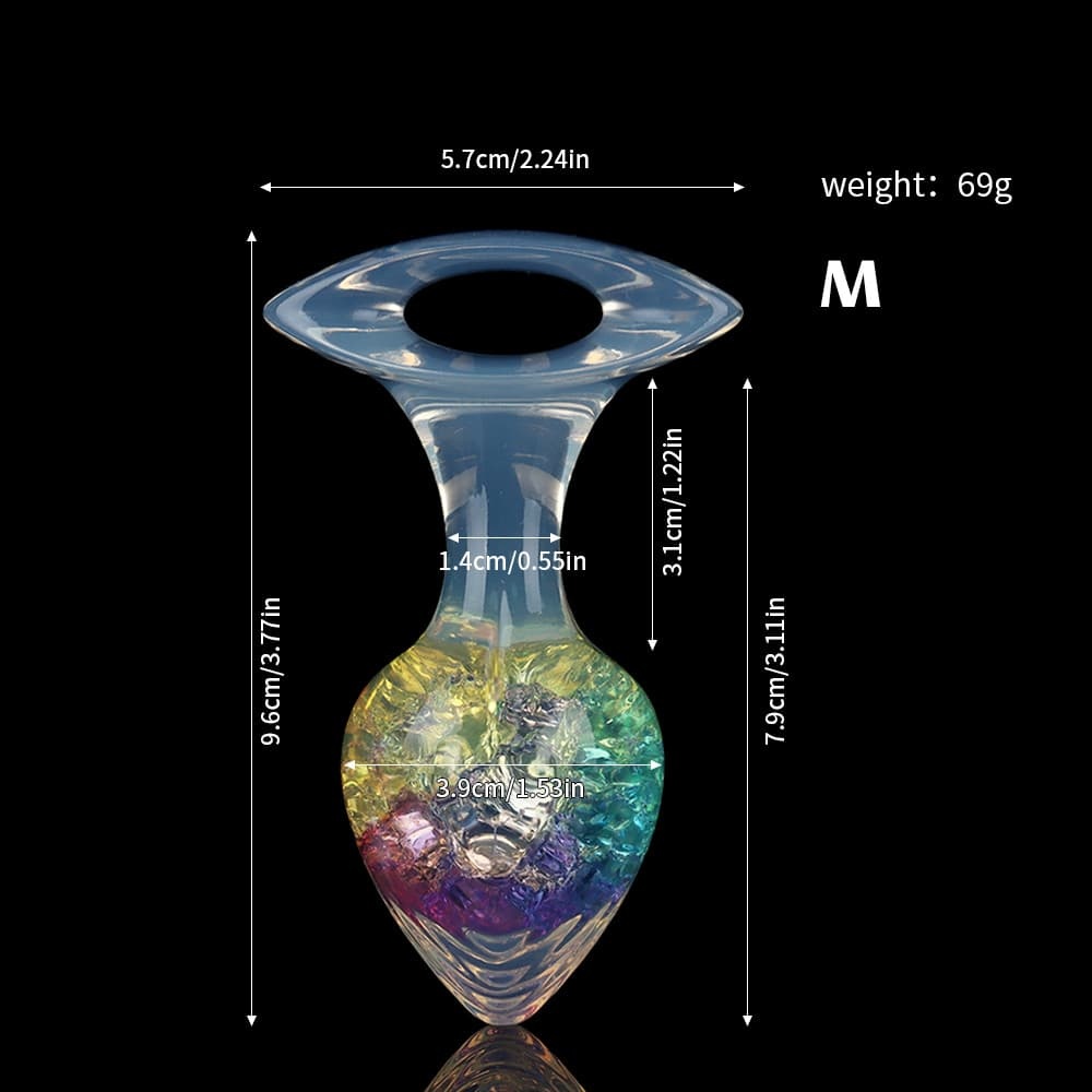 爱心クリスタルアナルプラグ 9色展開、3サイズ展開