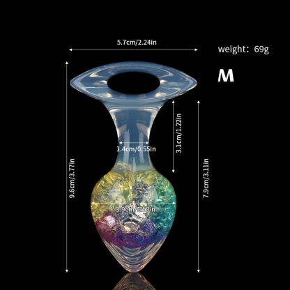 爱心クリスタルアナルプラグ 9色展開、3サイズ展開