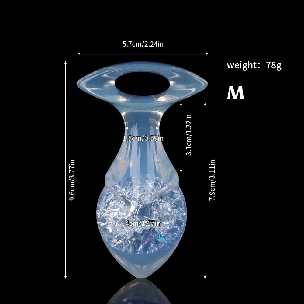 矢印型クリスタルアナルプラグ 9色、3サイズ