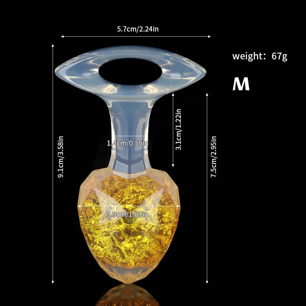 ダイヤモンド型クリスタルアナルプラグ 9色、3サイズ