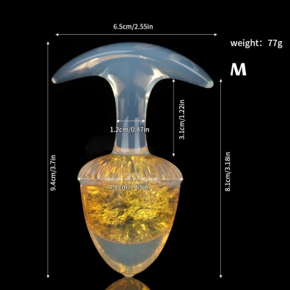 栗の形をしたクリスタルアナルプラグ 9色、3サイズ