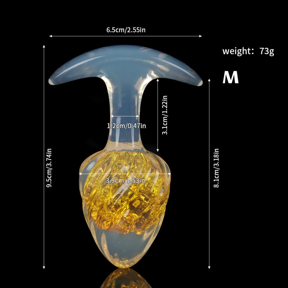 アイスクリーム形状のクリスタル製アナルプラグ9色展開、3サイズ展開