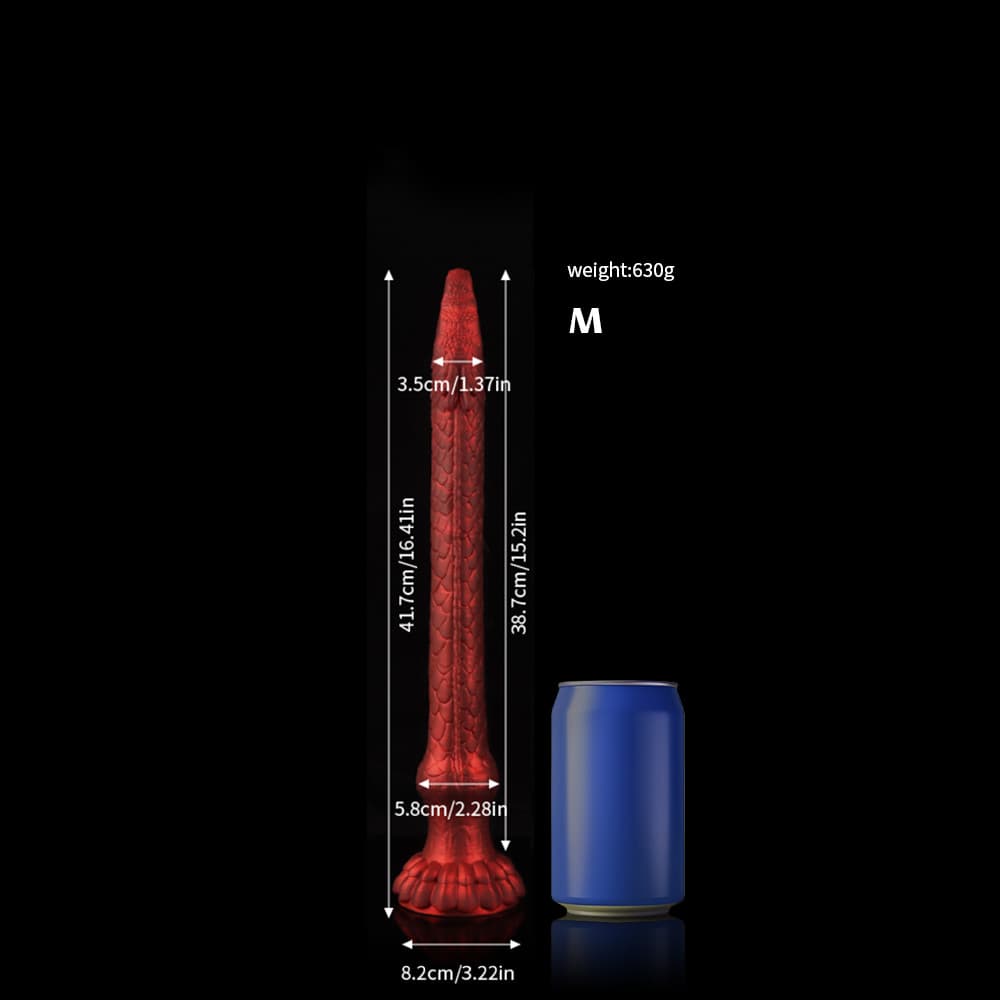 濃厚な赤色で彩られたウナギ型ディルド
