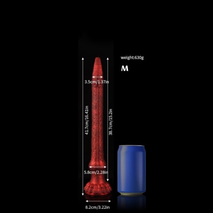 濃厚な赤色で彩られたウナギ型ディルド