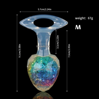 ダイヤモンド型クリスタルアナルプラグ 9色、3サイズ