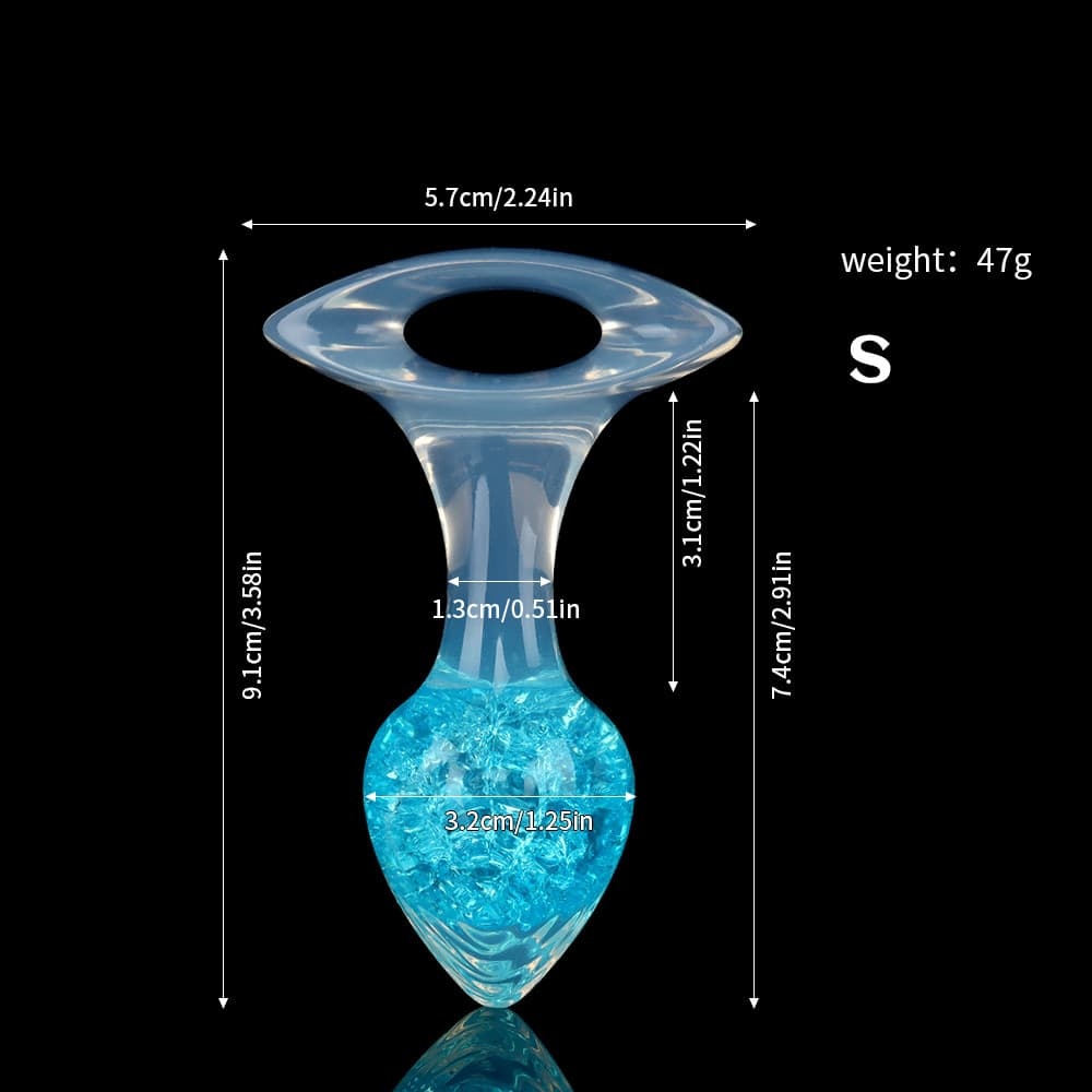 爱心クリスタルアナルプラグ 9色展開、3サイズ展開