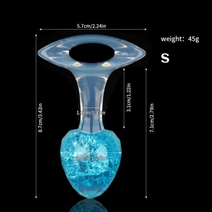 ダイヤモンド型クリスタルアナルプラグ 9色、3サイズ