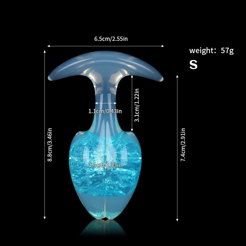 もやし型クリスタルアナルプラグ 9色、3サイズ