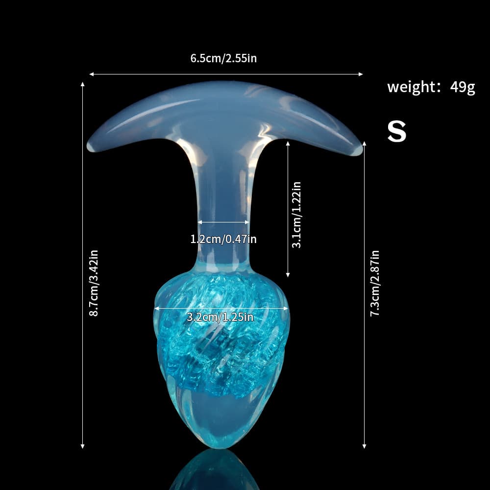 アイスクリーム形状のクリスタル製アナルプラグ9色展開、3サイズ展開
