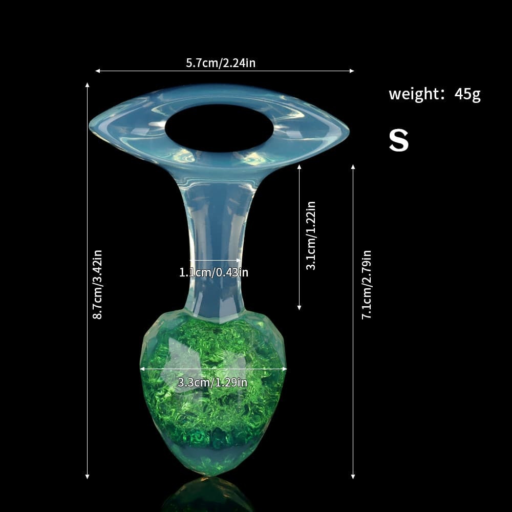 ダイヤモンド型クリスタルアナルプラグ 9色、3サイズ