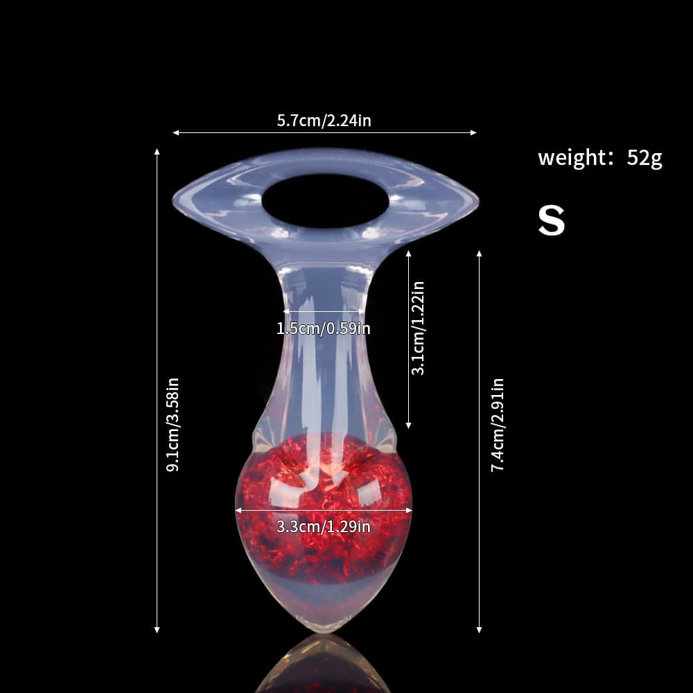 矢印型クリスタルアナルプラグ 9色、3サイズ