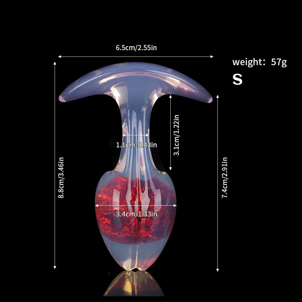 もやし型クリスタルアナルプラグ 9色、3サイズ