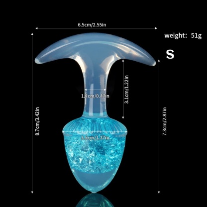 栗の形をしたクリスタルアナルプラグ 9色、3サイズ