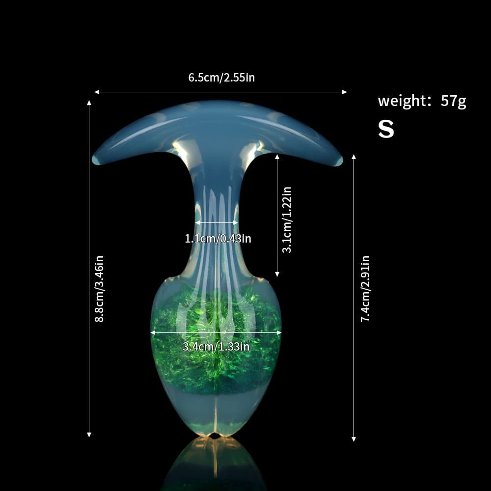 もやし型クリスタルアナルプラグ 9色、3サイズ